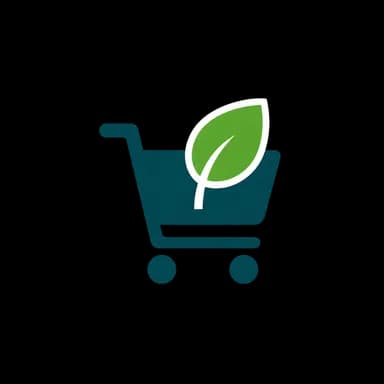 Ikon keranjang belanja bertunas daun